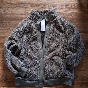Tecrew Woman's Winter Sherpa Fleece Button Jacket